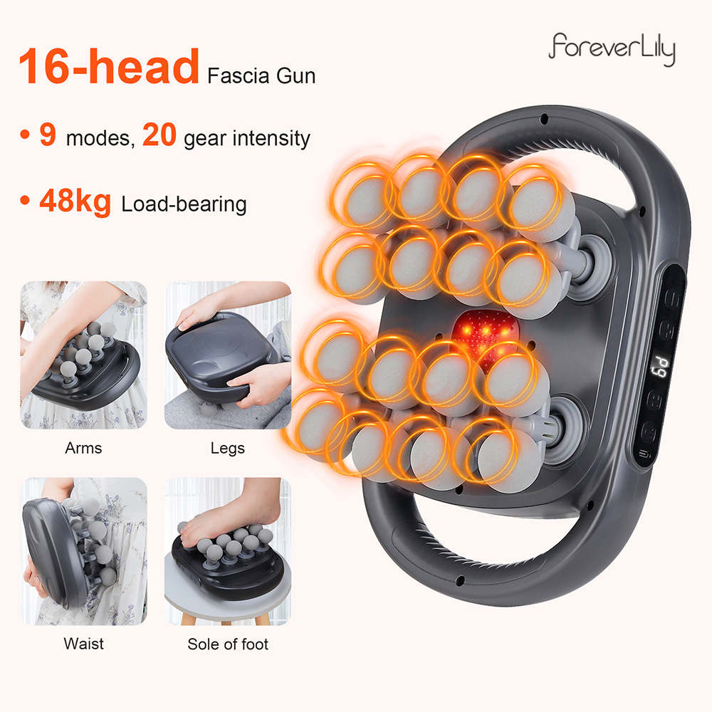Massage Gun Deep Tissue - Pistola per fascia a 16 teste
